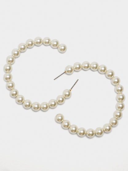 Open Hoop Earrings With Pearls