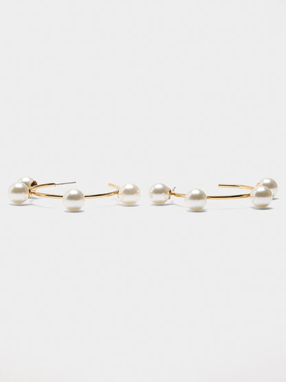 Open Hoop Earrings With Pearls