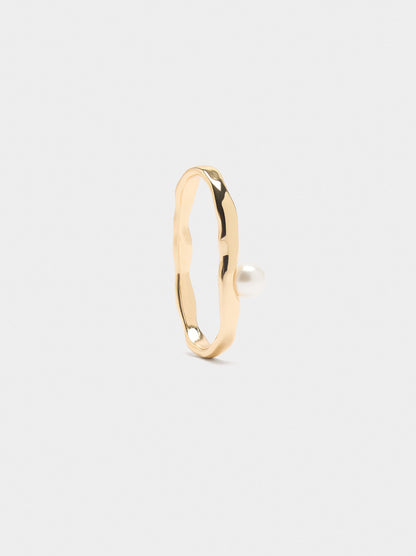 Double Ring With Pearl