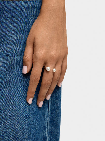 Open Ring With Pearls