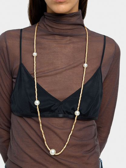 Long Necklace With Pearls