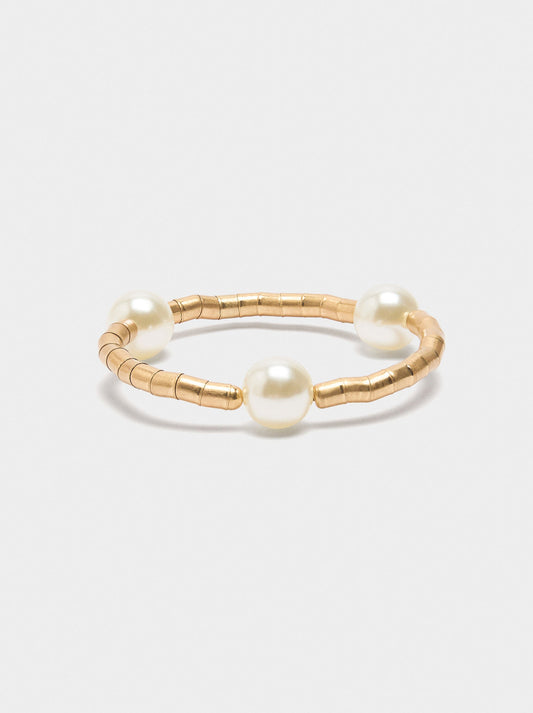 Elastic Bracelet With Pearls