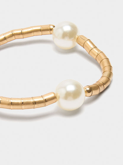 Elastic Bracelet With Pearls