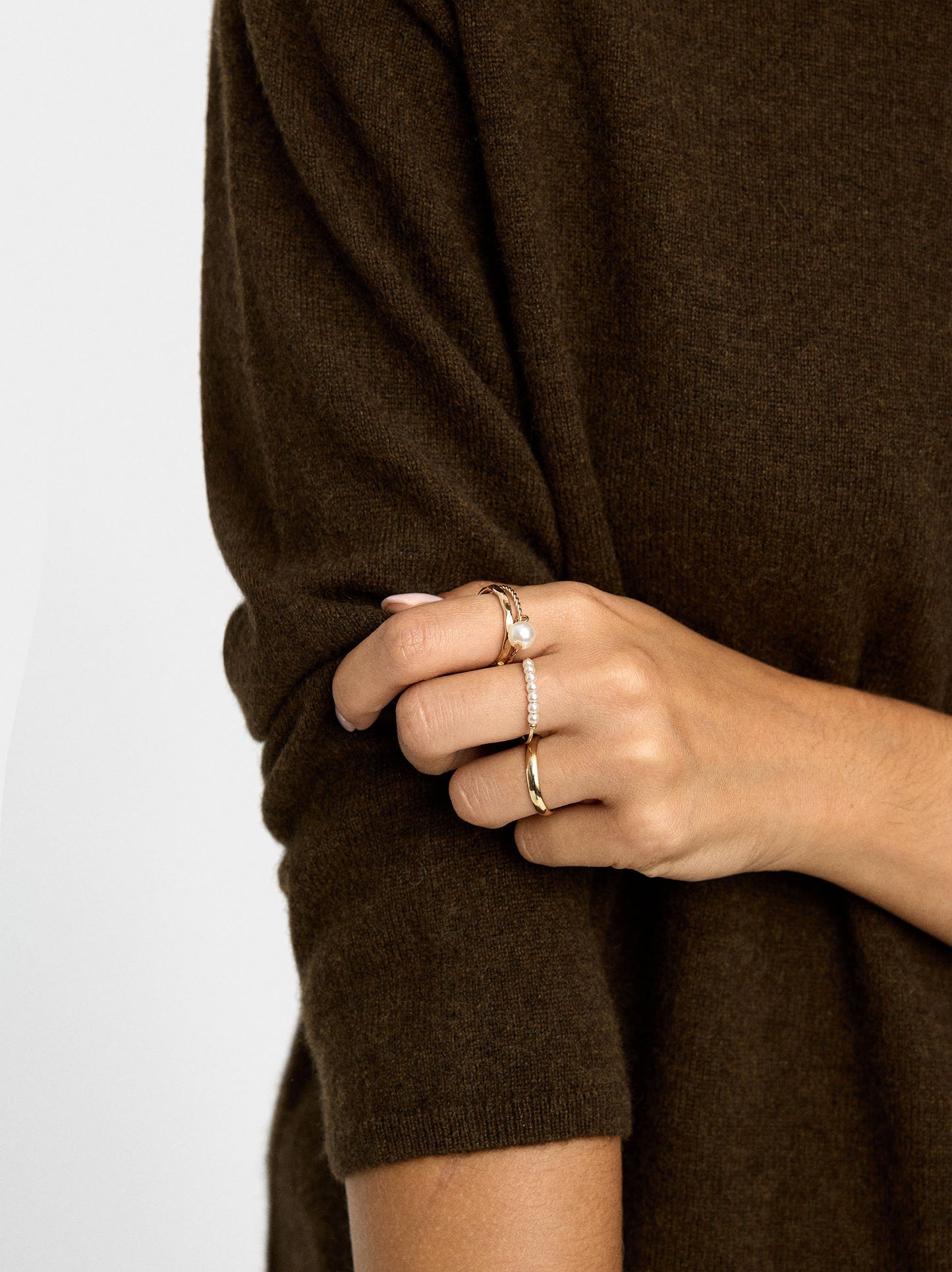 Set Of Rings With Pearls