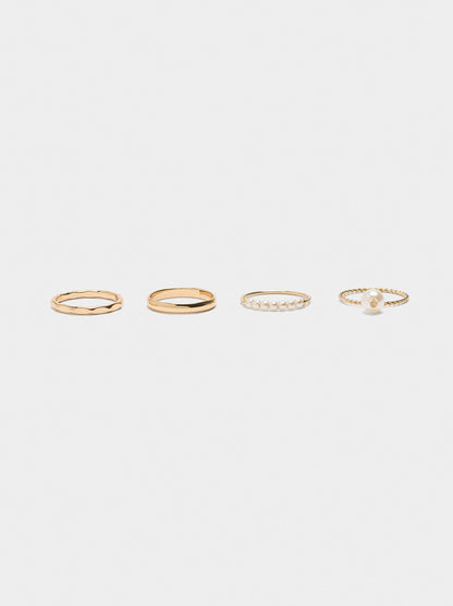 Set Of Rings With Pearls