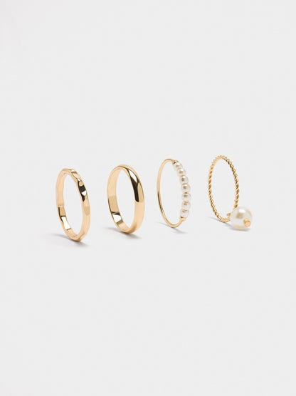 Set Of Rings With Pearls