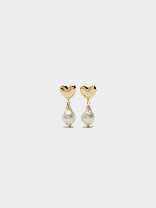 Heart Earrings With Pearls