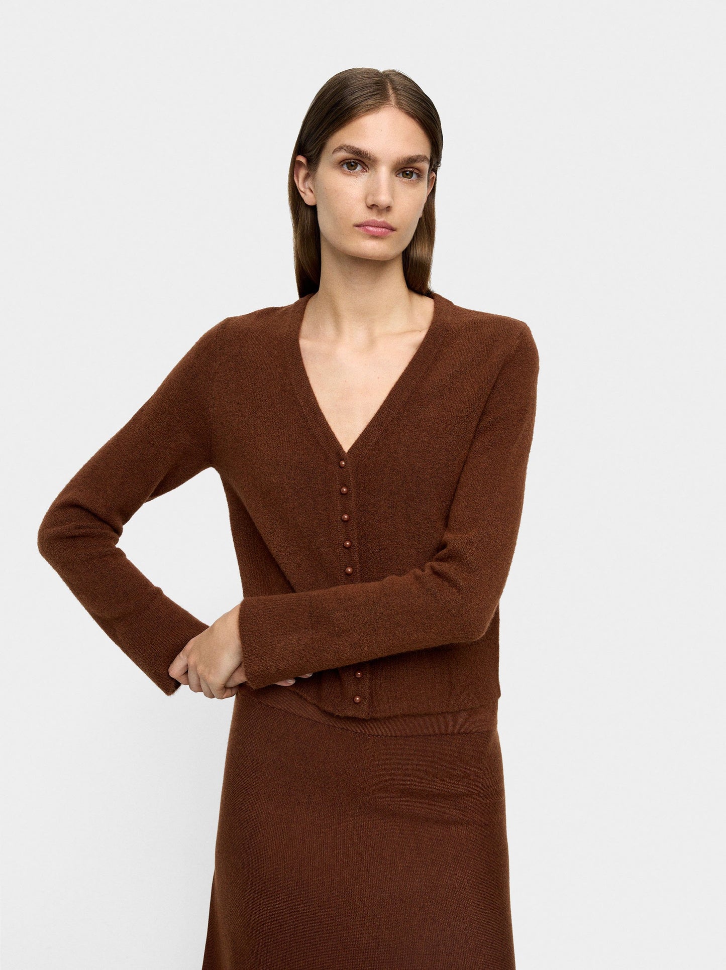 V-Neck Knit Cardigan