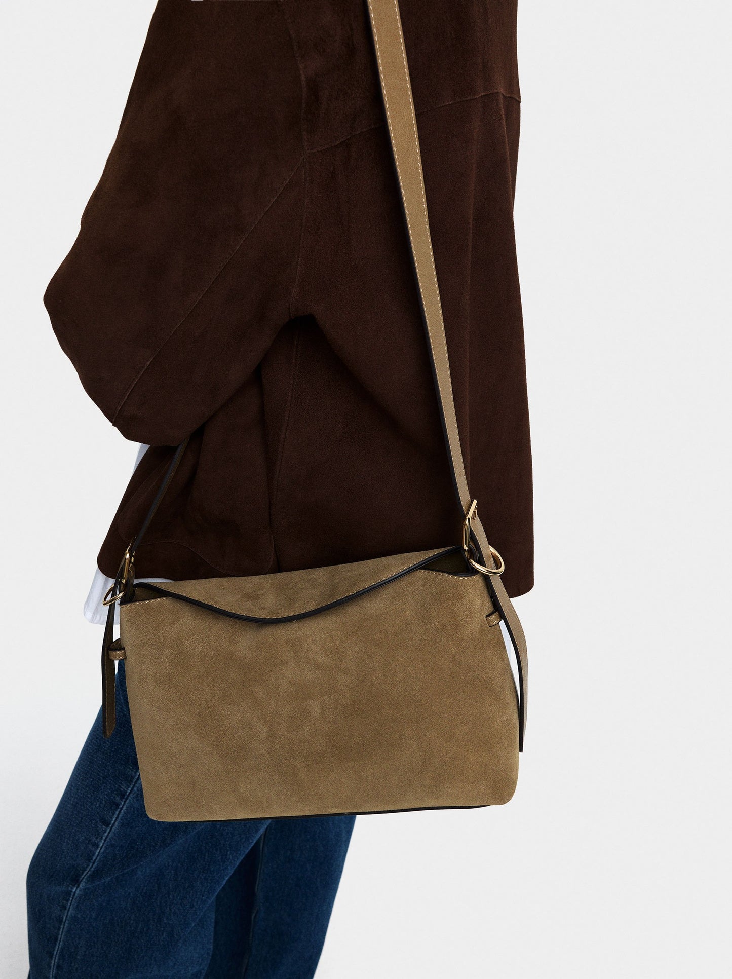 Crossbody Bag With Leather Details