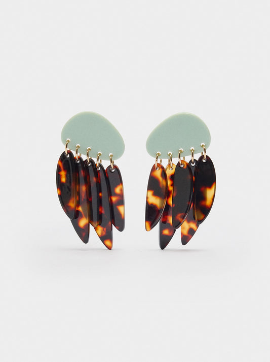 Long Earrings With Resin