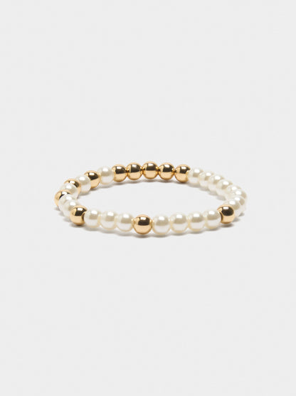 Elastic Bracelet With Pearls