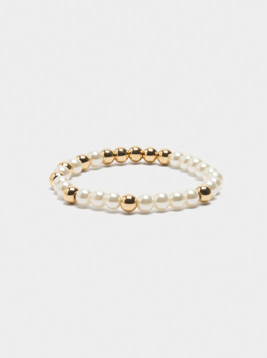 Elastic Bracelet With Pearls