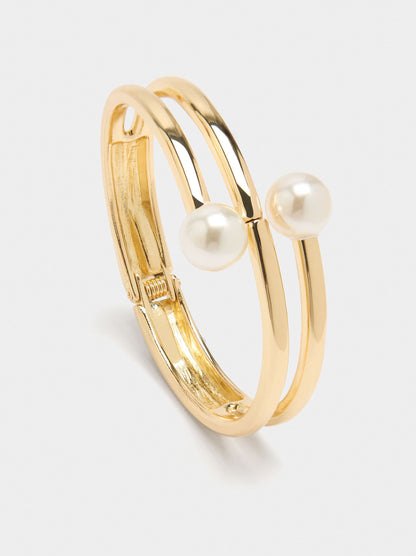 Spiral Bracelet With Pearls