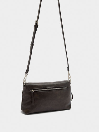 Faux Leather Studded Shoulder Bag