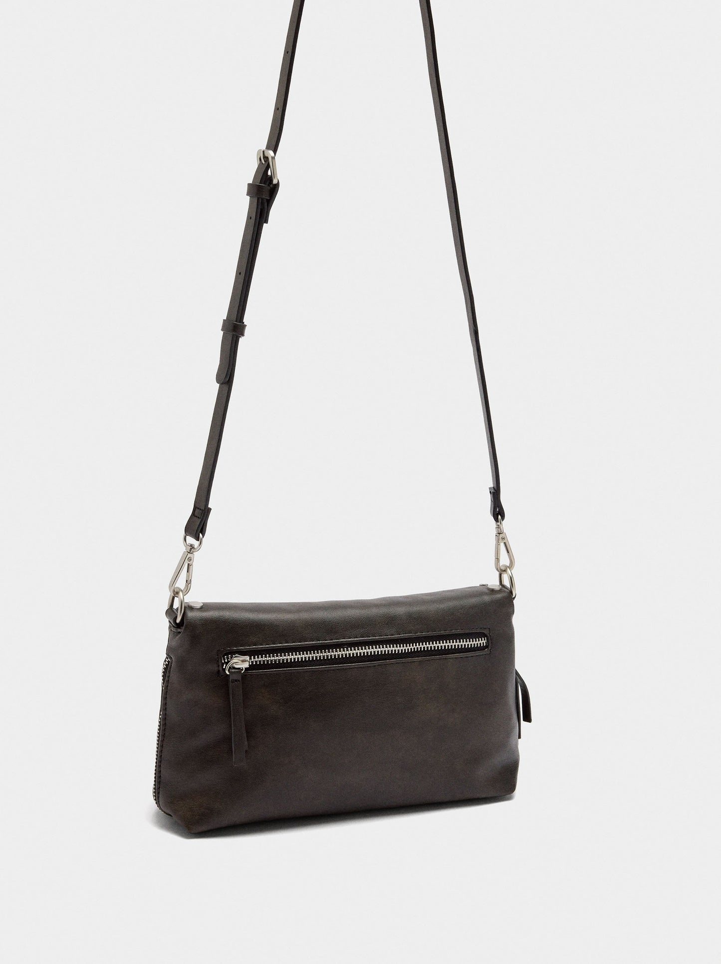 Faux Leather Studded Shoulder Bag