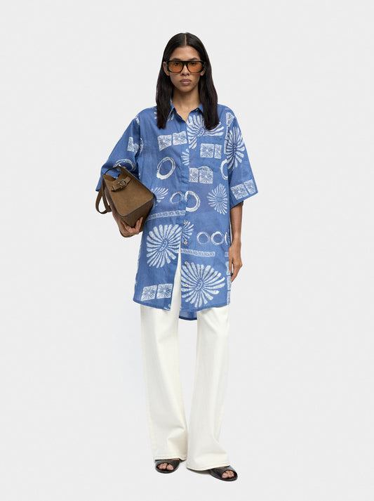 Short Printed Shirt Dress