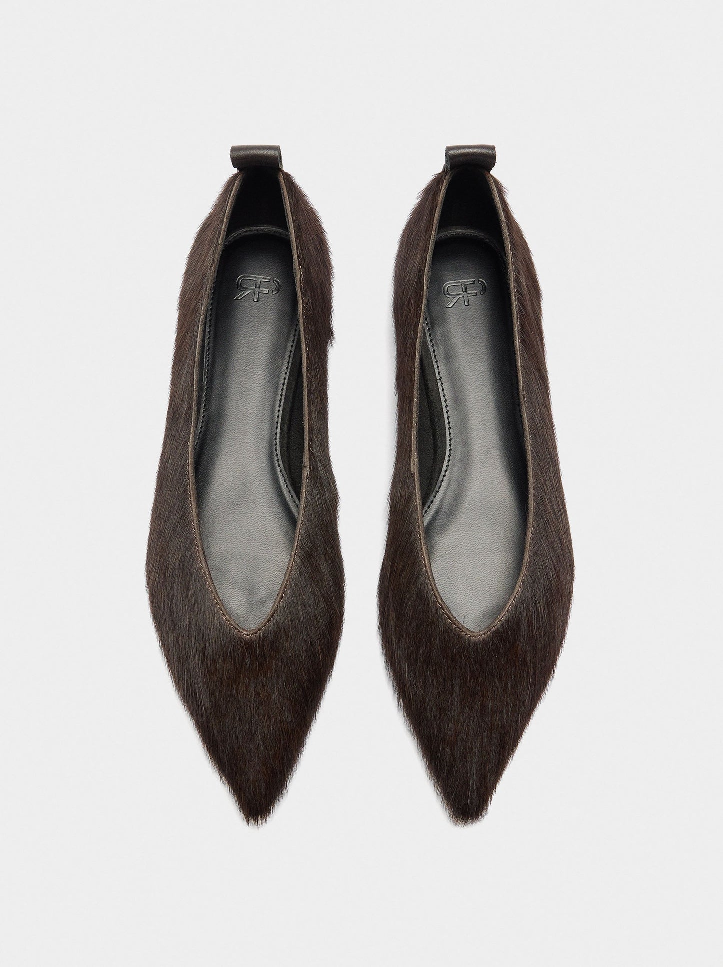 Leather Ballet Flats With Fur