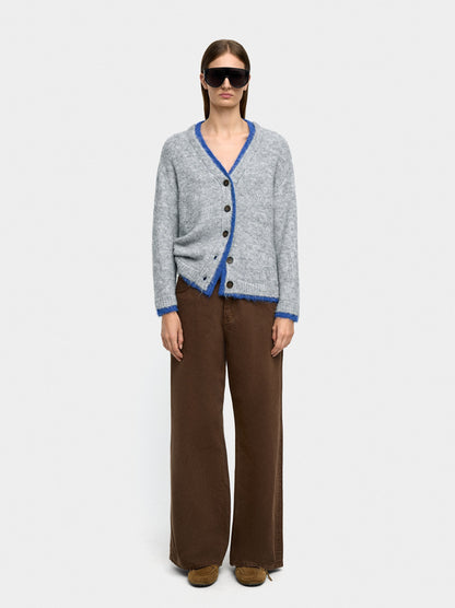 Knit Cardigan With Contrast Edges
