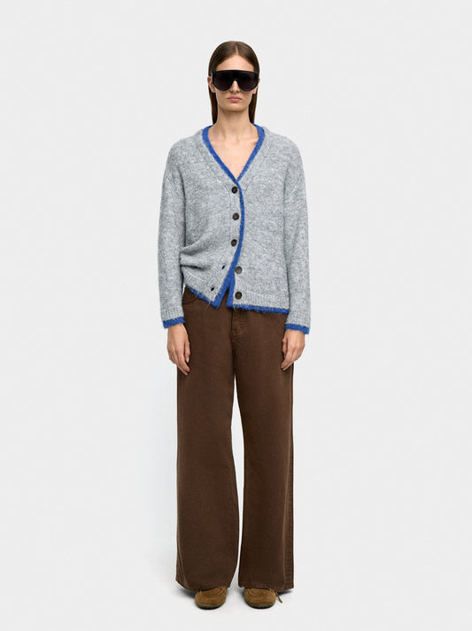 Knit Cardigan With Contrast Edges