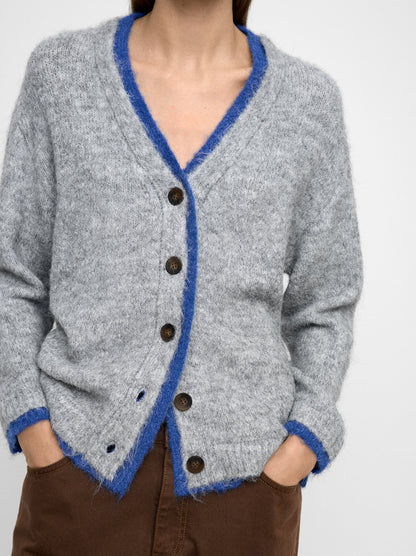 Knit Cardigan With Contrast Edges