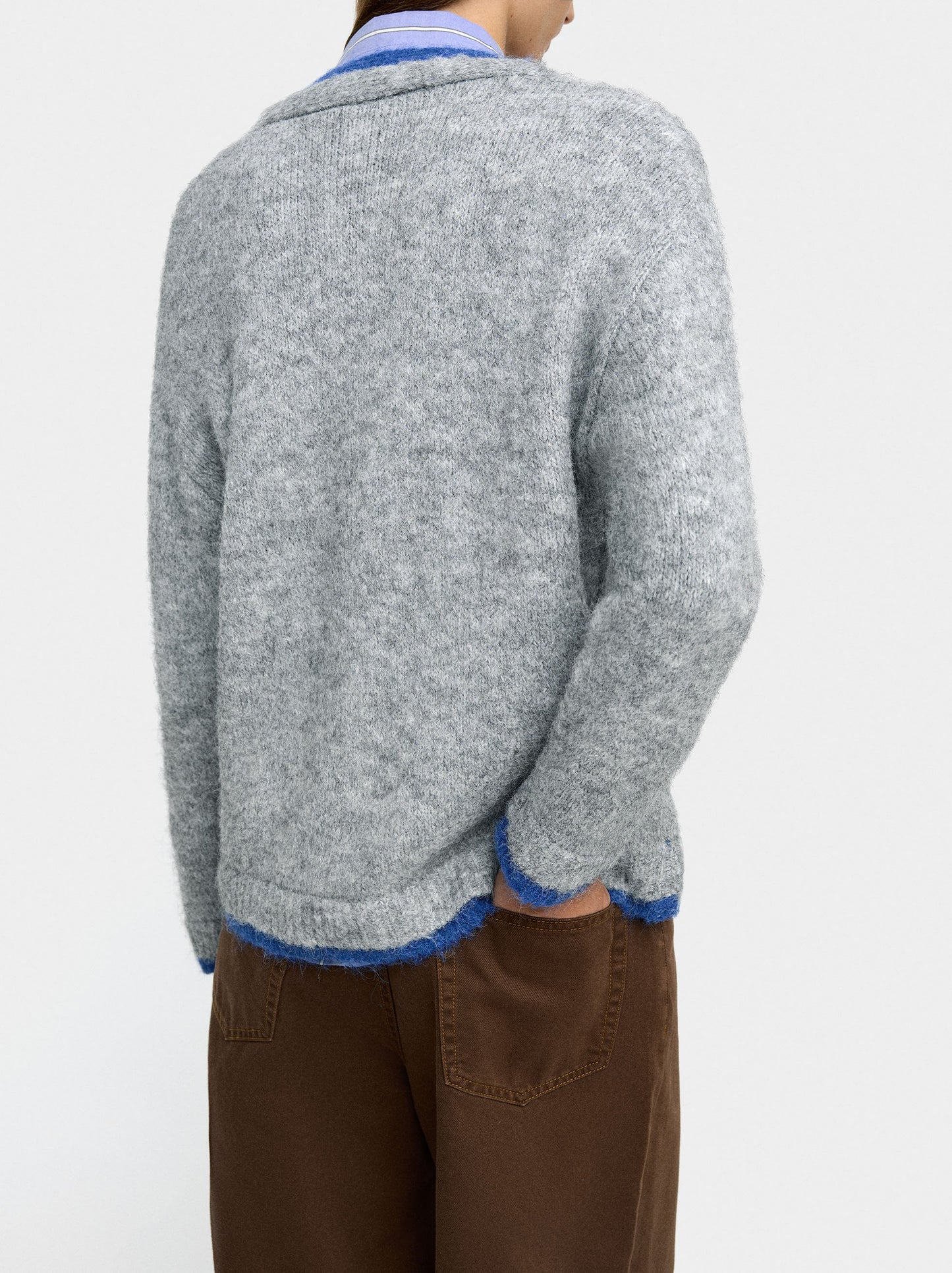 Knit Cardigan With Contrast Edges