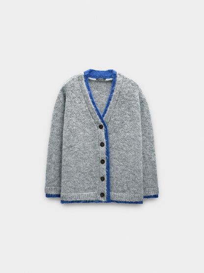 Knit Cardigan With Contrast Edges