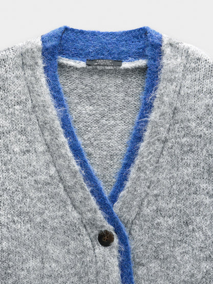 Knit Cardigan With Contrast Edges