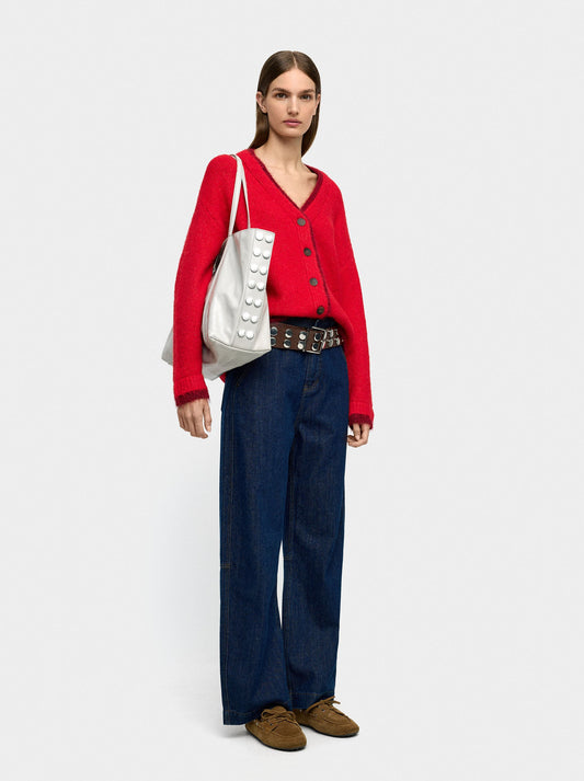 Knit Cardigan With Contrast Edges