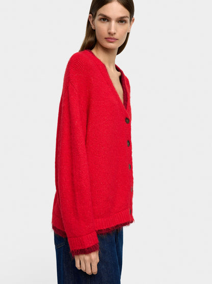 Knit Cardigan With Contrast Edges