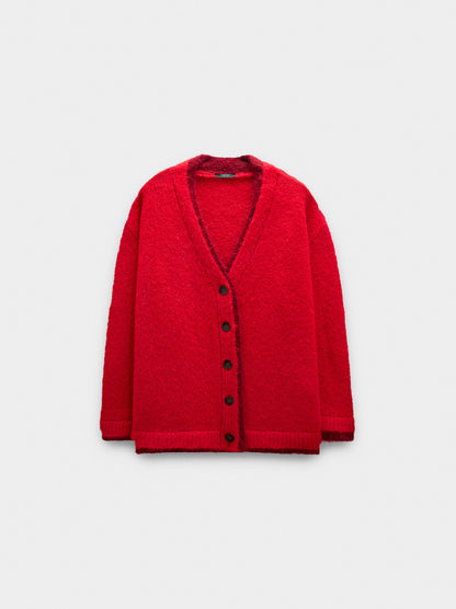 Knit Cardigan With Contrast Edges