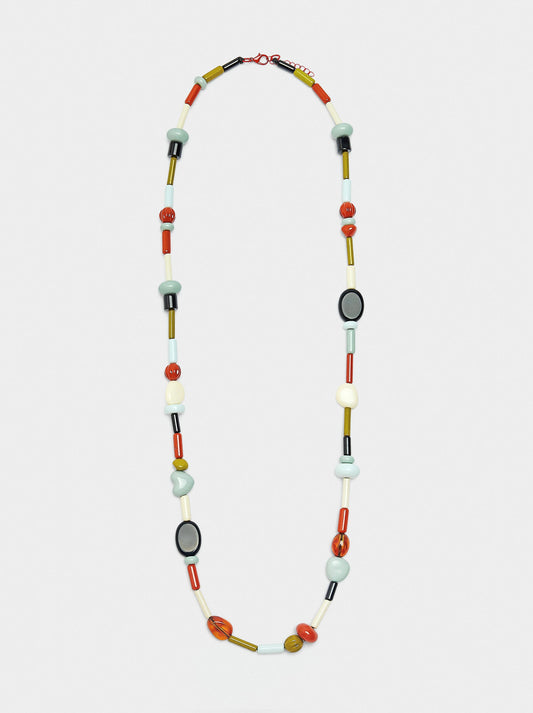 Long Necklace With Multicolor Beads
