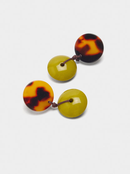 Round Earrings With Tortoiseshell Effect