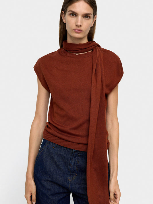 Knit Vest With Scarf