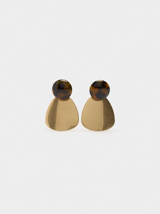 Oval Earrings With Tortoise Effect