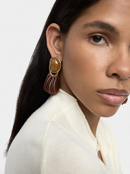 Long Earrings With Stone Effect