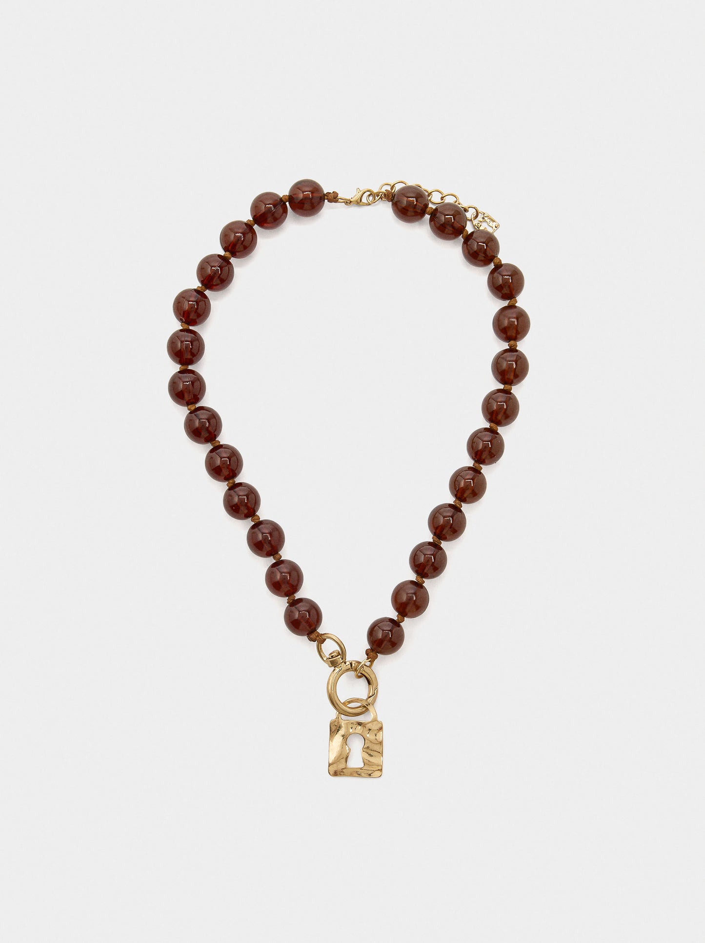 Short Necklace With Beads Stone Effect