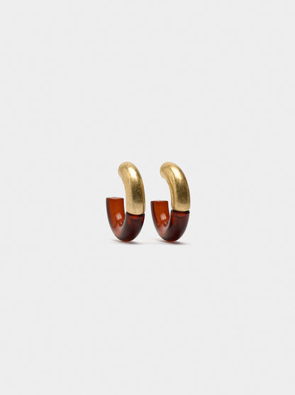 Open Hoop Earrings With Tortoiseshell Effect