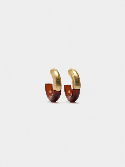 Open Hoop Earrings With Tortoiseshell Effect