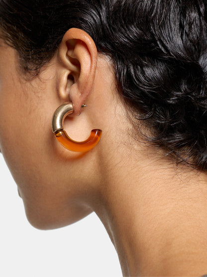 Open Hoop Earrings With Resin