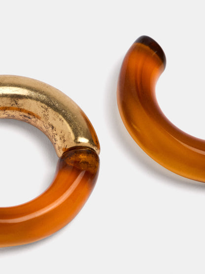 Open Hoop Earrings With Resin