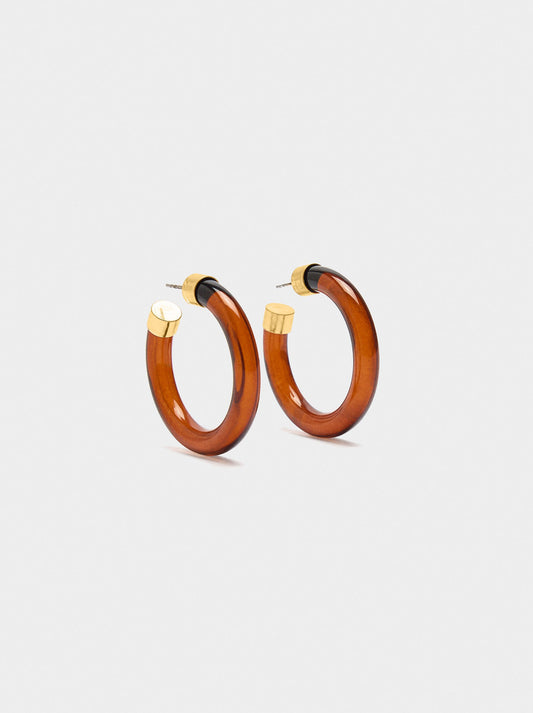 Open Hoop Earrings With Tortoiseshell Effect