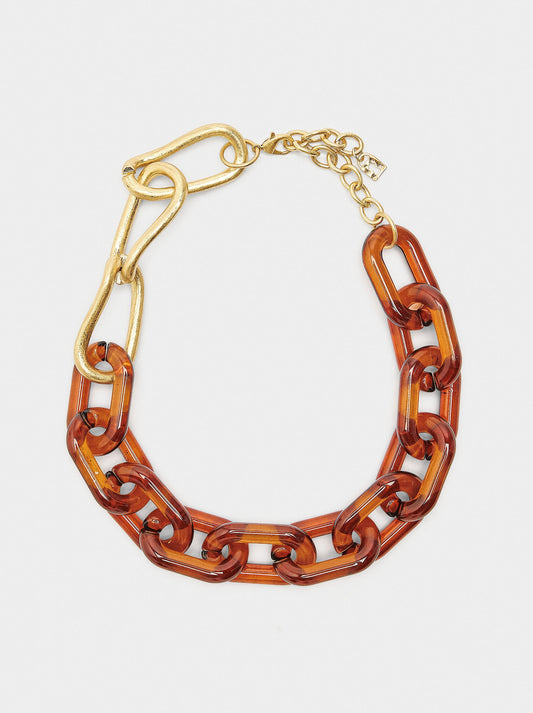 Necklace Of Links With Tortoiseshell Effect