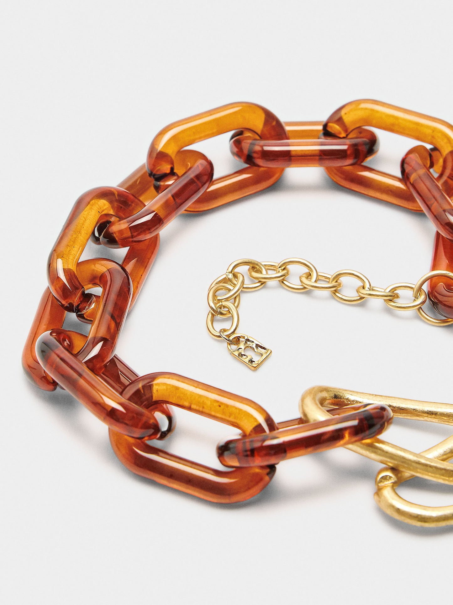 Necklace Of Links With Tortoiseshell Effect