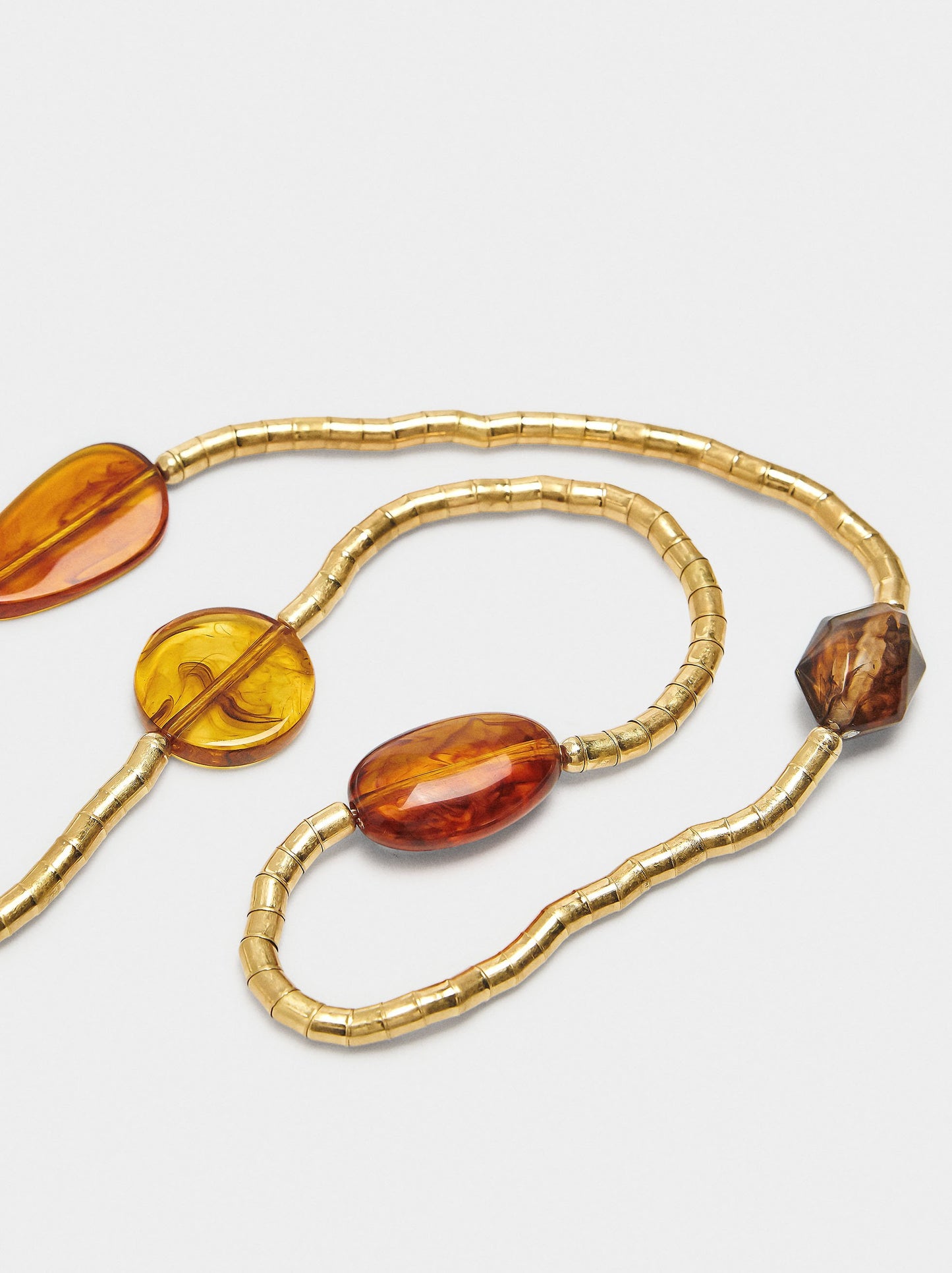 Long Necklace With Stone Effect Details