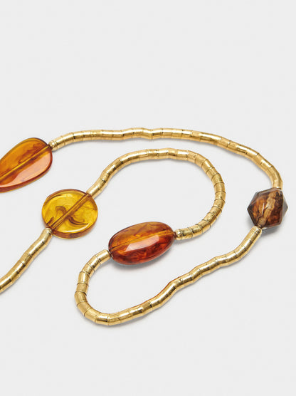 Long Necklace With Stone Effect Details