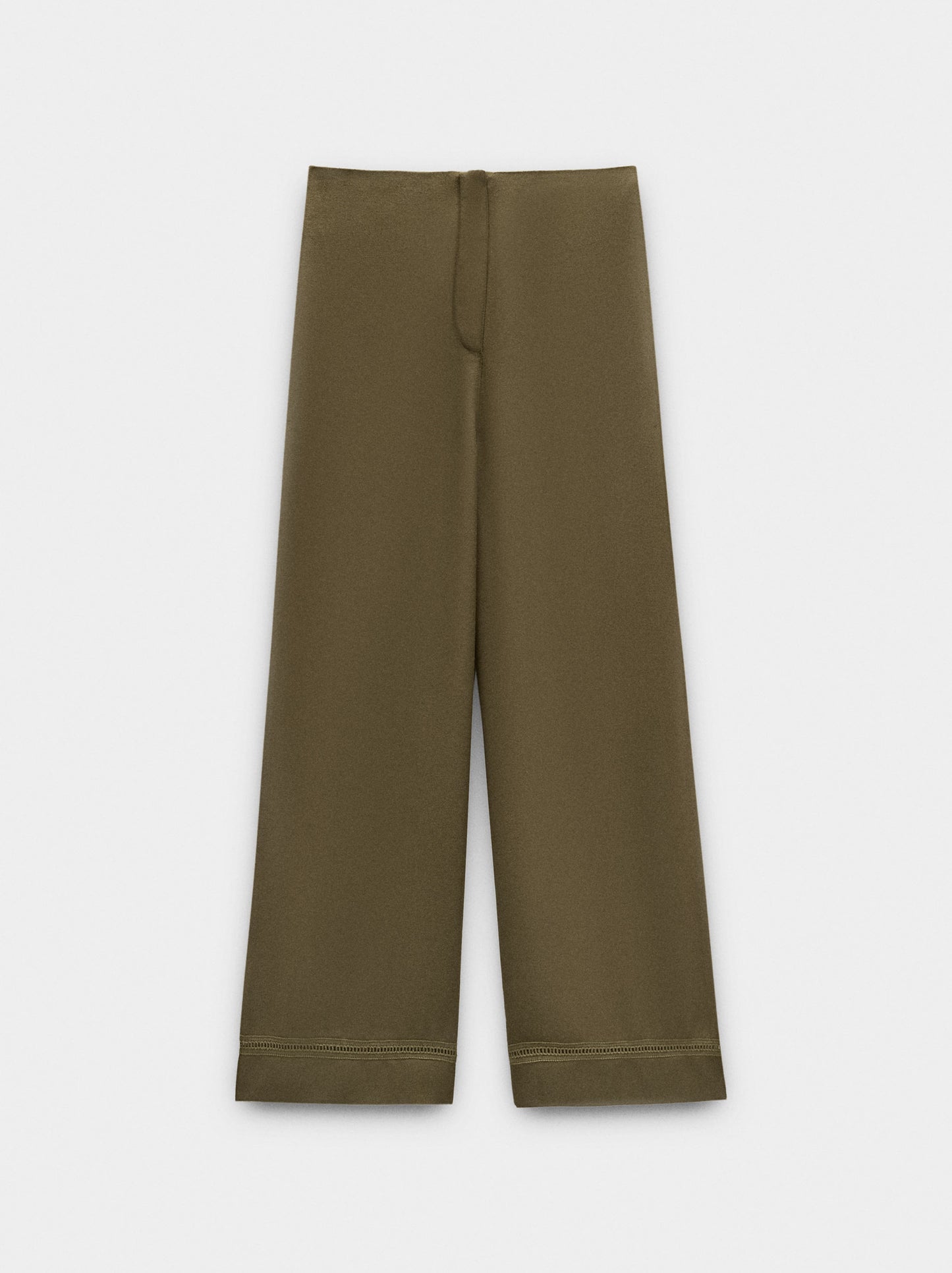 Trousers With Embroidery And Linen Blend