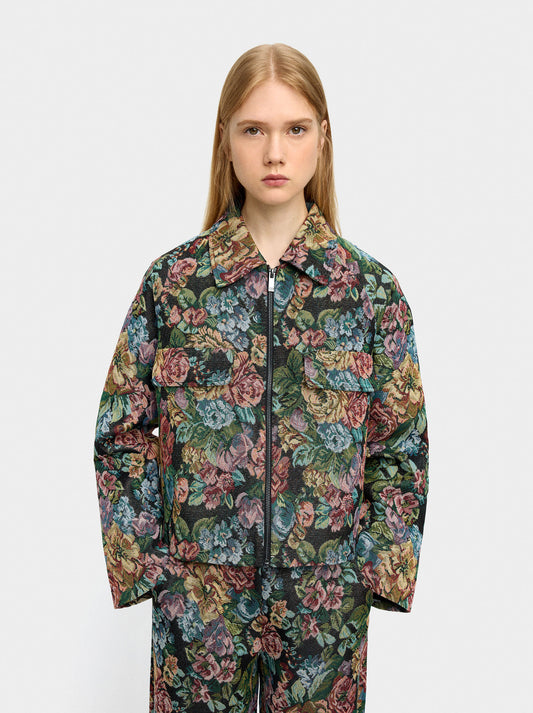 Floral Jacquard Coat