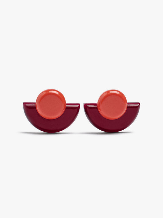 Fan Earrings With Resin