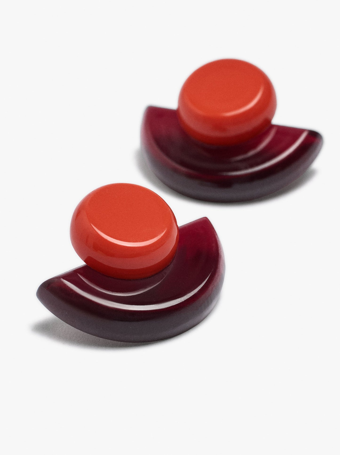 Fan Earrings With Resin