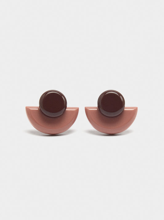 Fan Earrings With Resin